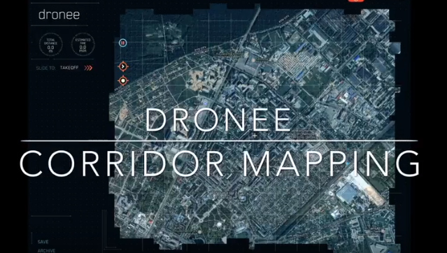 Dronee - "Corridor Mapping" feature makes  roads ,borders,electric lines  survey easier.